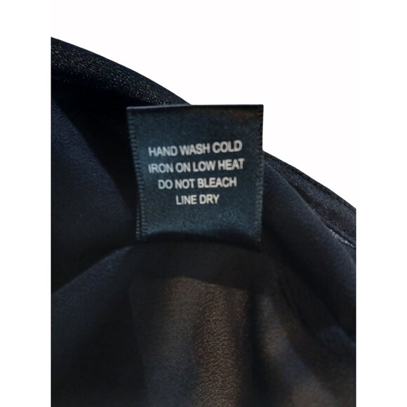 Bellatrix Black Sheer Embroidered Boho Blouse Size L Button Detail Flowy Boho - Picture 13 of 13